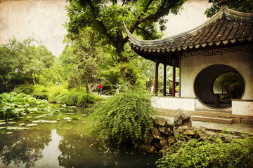 Panele Szklane Podświetlane  Chinese traditional garden - Suzhou - China