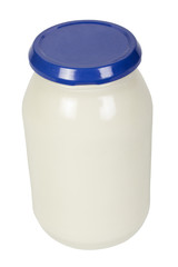 Close-up of a mayonnaise jar
