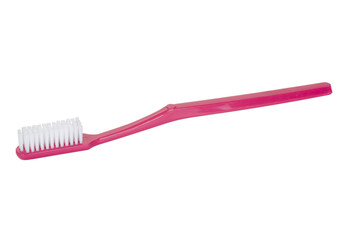 Close-up of a pink toothbrush