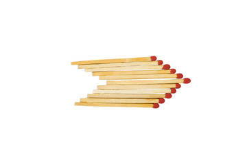 Matchsticks in the form of arrow shape