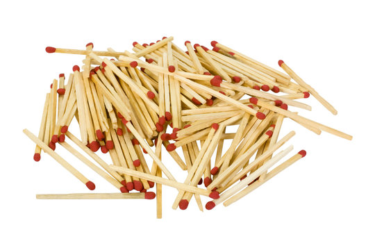 Close-up of a heap of matchsticks