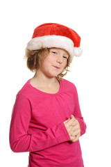 cute girl with santa hat
