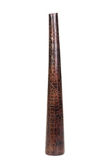 Close-up of a wooden flower vase