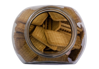 Close-up of a jar full of biscuits
