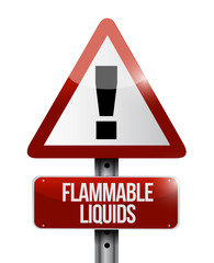 flammable liquids warning road sign illustration