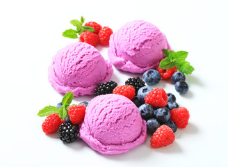 Triple berry fruit ice cream