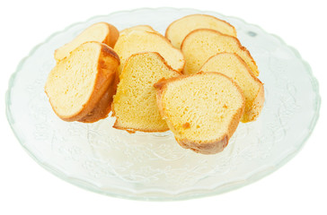 Slices of a soft chiffon cake