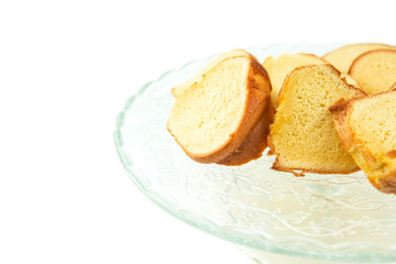 Slices of a soft chiffon cake