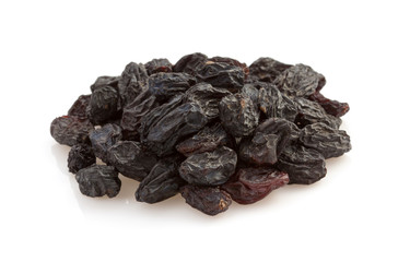 raisins on white background