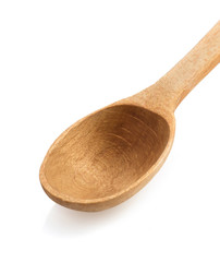 wood spoon on white
