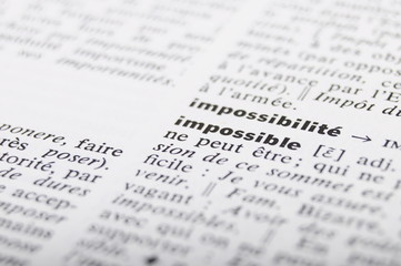 French dictionary at word Impossible