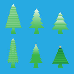 Obraz premium Christmas pine tree set