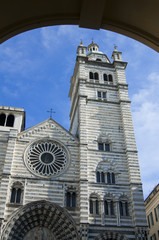 the romanic Cathedral of Genoa, Italy