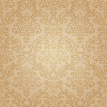 Seamless pattern background.Damask wallpaper.