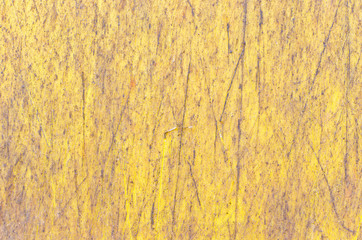 Closeup dirty scratch yellow plastic plate