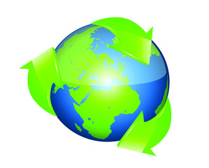 globe with arrows