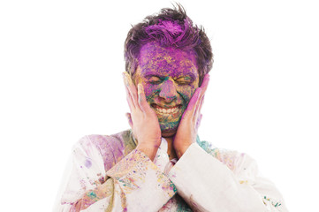 Man celebrating Holi