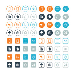 Round and circle computer vector icons eps10