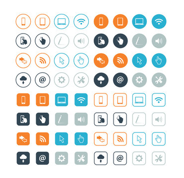 Round and circle computer vector icons eps10