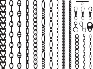 Fototapeta na wymiar Chains set illustrated on white