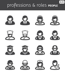 People flat icons. Professions and roles