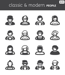People flat icons. Classic and modern style