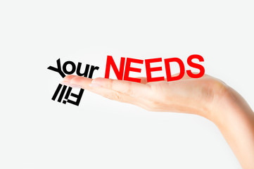 Match your needs concept