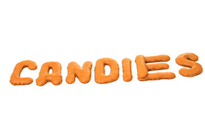 chocolate letters isolated