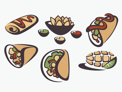 vector collection of traditional mexican fast food
