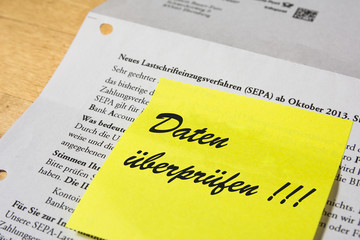 SEPA - Kontodaten überprüfen