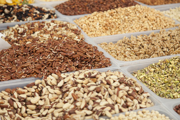 Mix of nuts on the market