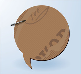 Vector abstract cardboard speech bubble.