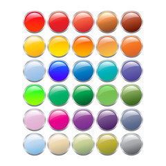 Set of glossy web button
