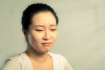 Portrait of woman crying