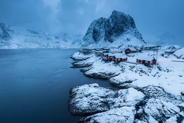 Crédence de cuisine en plexiglas Cercle polaire l& 39 île des Lofoten en hiver