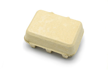 Carton box for eggs isolated on white.