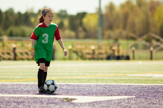 Girl At A Soccer Practice