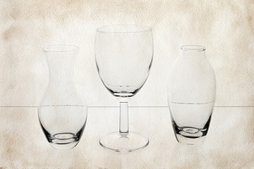 Glass on paper
