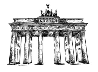 Brandenburg Gate. Vector sketch. - obrazy, fototapety, plakaty