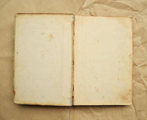 Open Book blank on old background