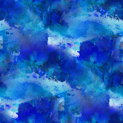 blue paint seamless watercolor texture with spots and streaks