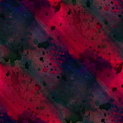 seamless painting watercolor with bright black purple red brushs