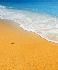 Sand beach and wave