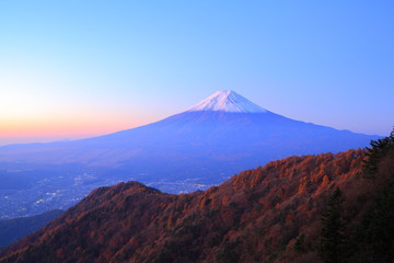 Mt. Fuji glows in the morning sun