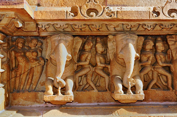 Elephant Sculptures at Khajuraho, India - UNESCO heritage site.