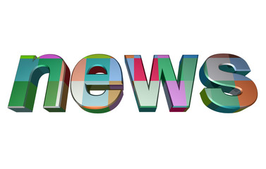 3d News white isolated background
