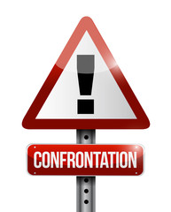 confrontation warning road sign illustration