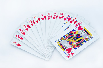 poker cards on white background