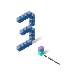 3 - Pixel Isometric Alphabet - Numbers