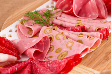 Salami, mortadella and bacon